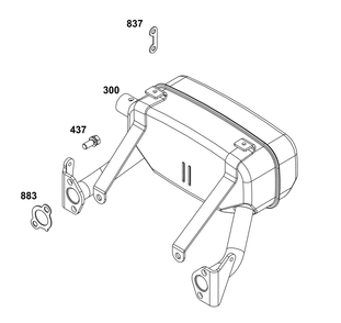 Exhaust Group Diagram and Parts List for 356447-0701-B5 200000 - 399999 Briggs and Stratton Engine